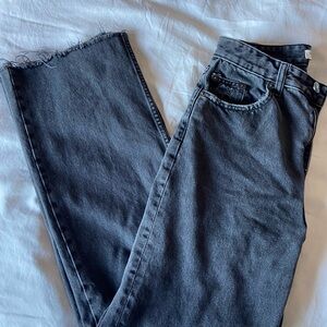 Pull&Bear Gray Flare Wide Leg Jeans Effortless Chic